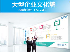 创意企业文化墙AI模板设计 矢量资源、高清效果图与数字应用服务